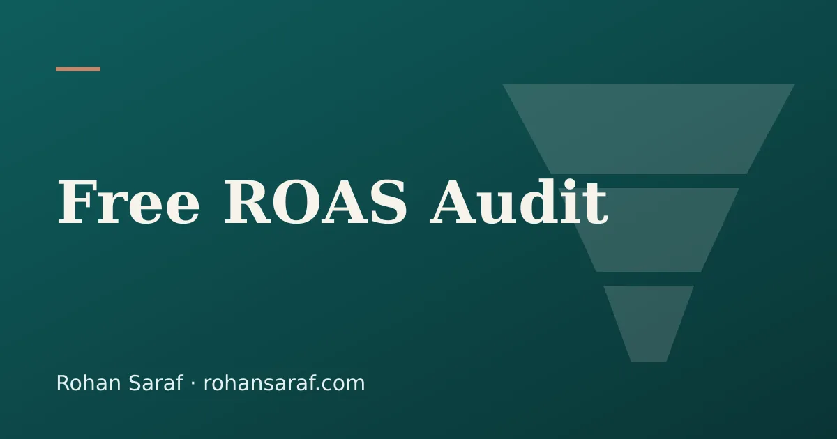 Auditoría ROAS gratuita, luego retainer y generación de ingresos Portada: auditoría ROAS gratuita que lleva a retainer y generación de ingresos.